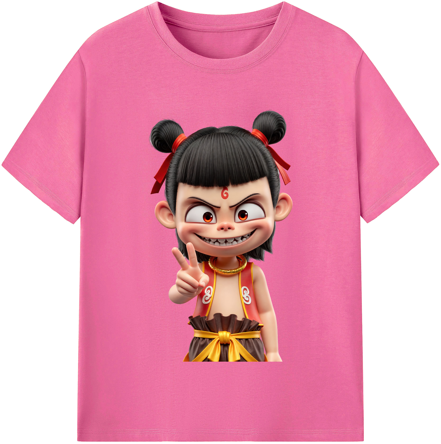 （画像用） Ne Zha 2 ナタ 魔童の大暴れ レディースカジュアルプリントTシャツ（綿100％）